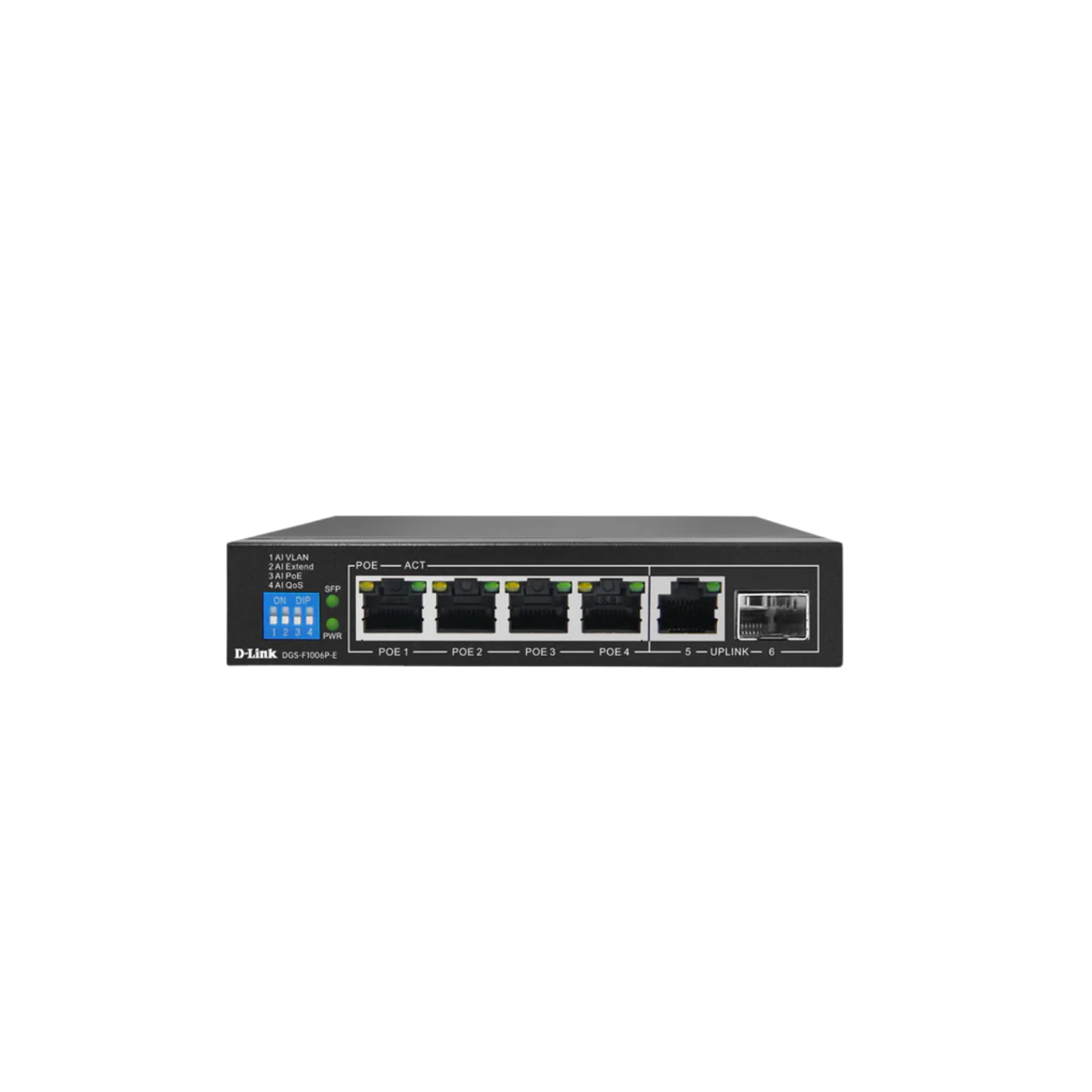 4GE PoE+ 1GE & 1 SFP Uplink 250m PoE Switch