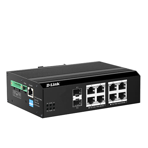 10-port Gigabit Layer 2 Managed Industrial 250m PoE (240W) Switch with 4-port Gigabit Uplinks