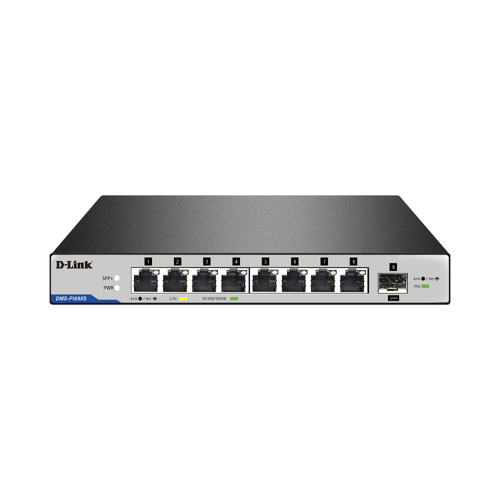 9-Port 2.5G/10G Multi-Gigabit (MG) Desktop Switch | DMS-F109XS