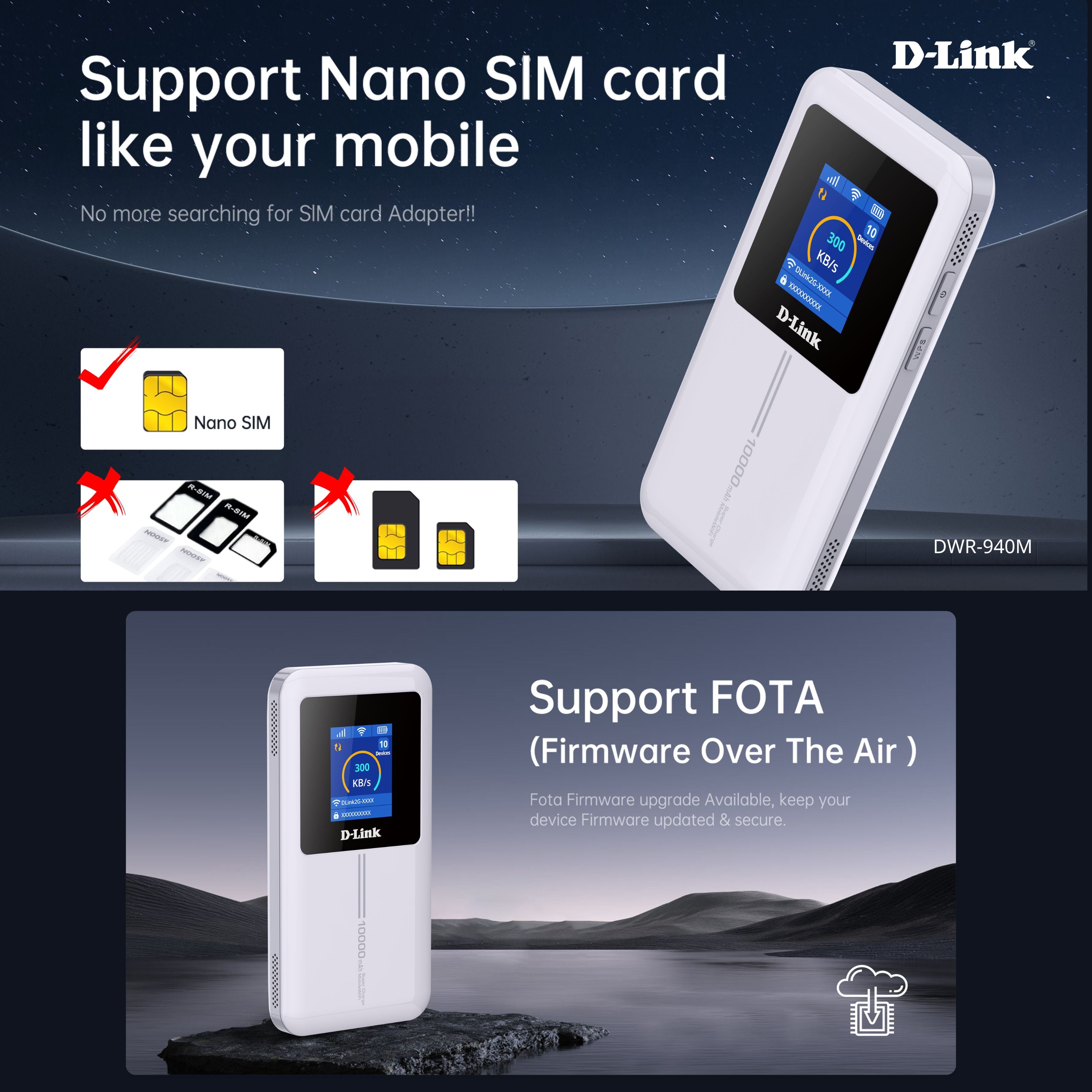 4G LTE Cat4 Wi-Fi 6 Mobile Wi-Fi Hotspot