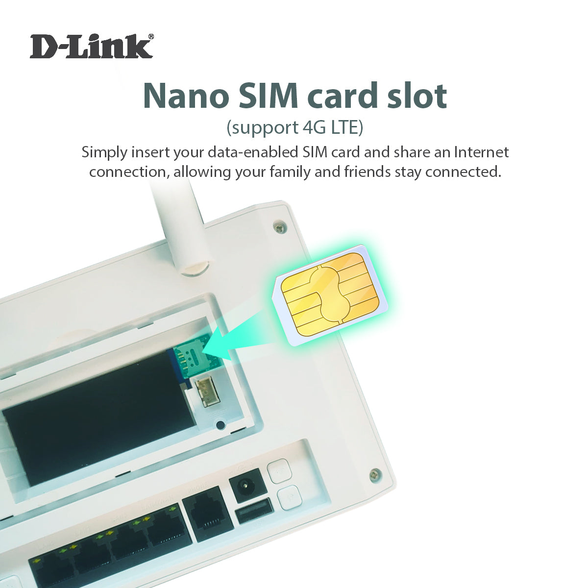 4G+LTE Cat7 AC1200 Router with Dual Power Mode, Telephony