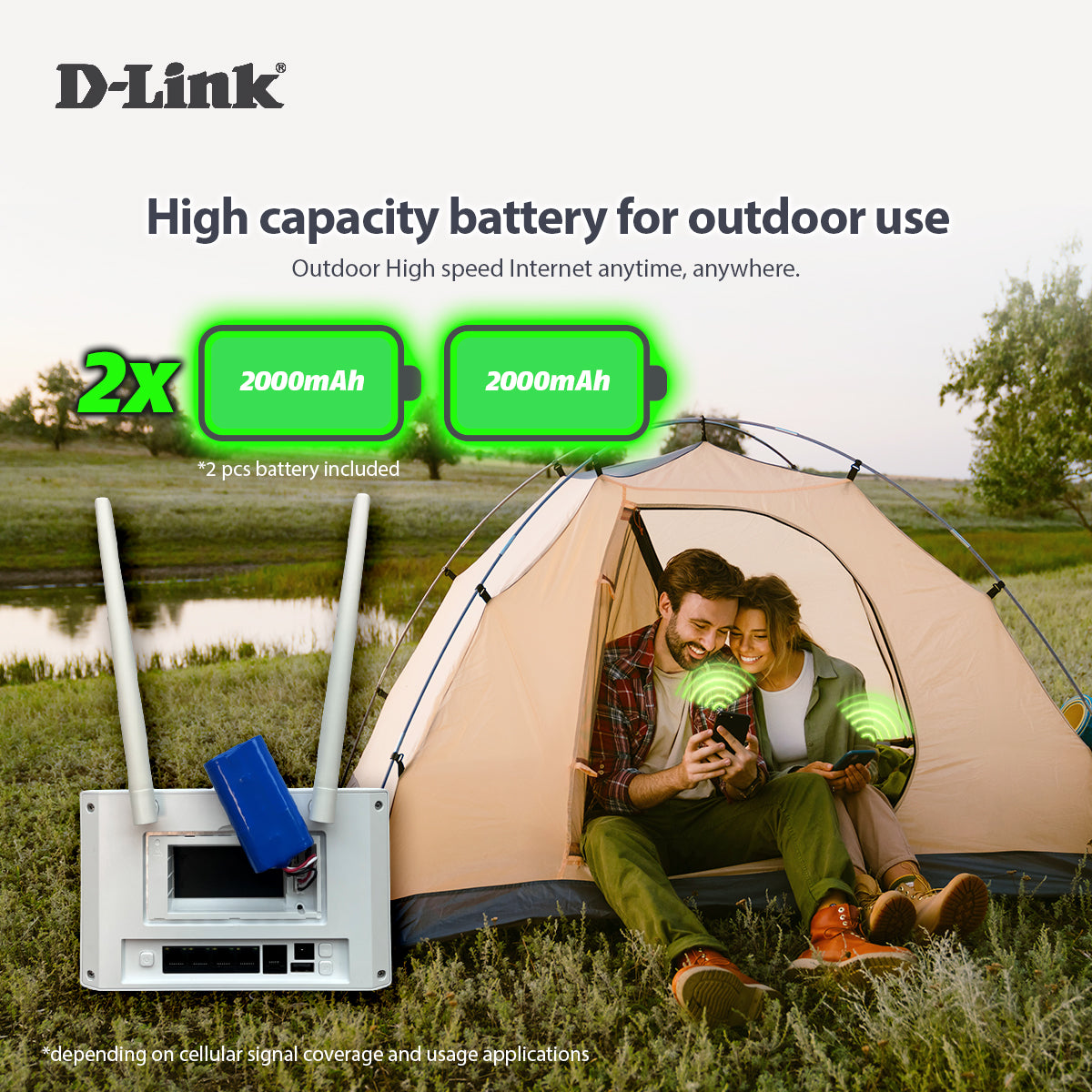 4G+LTE Cat7 AC1200 Router with Dual Power Mode, Telephony