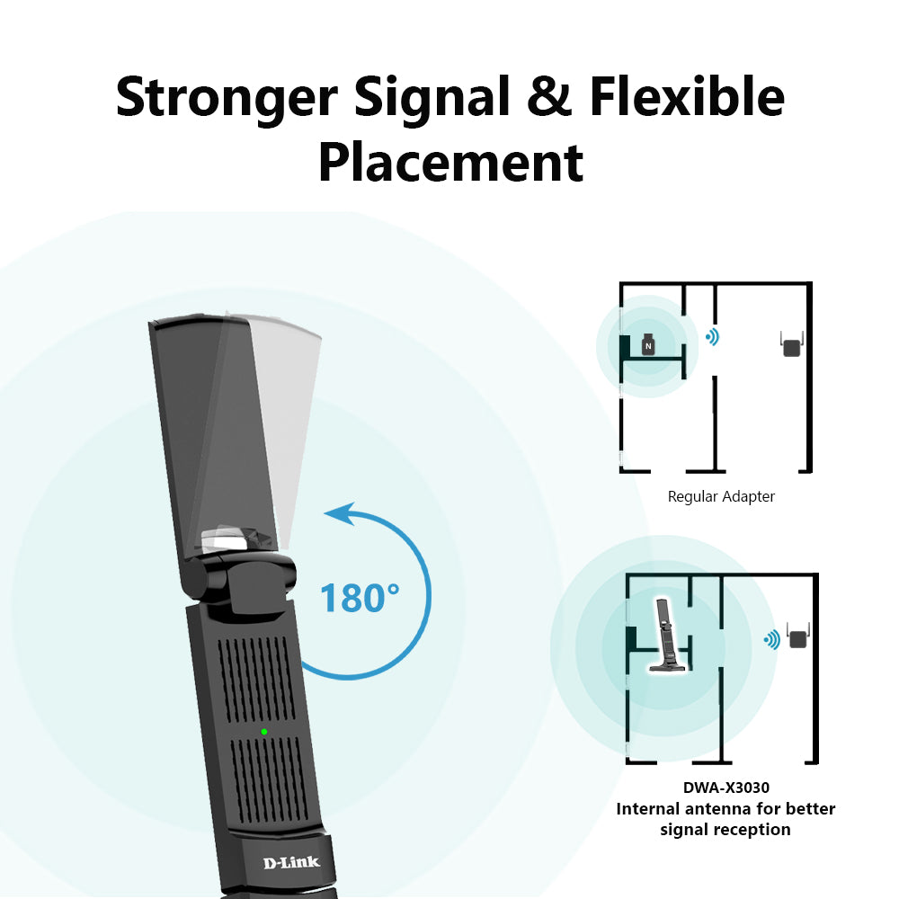 Wireless AX3000 Wi-Fi 6 High Gain USB 3.0 Adapter