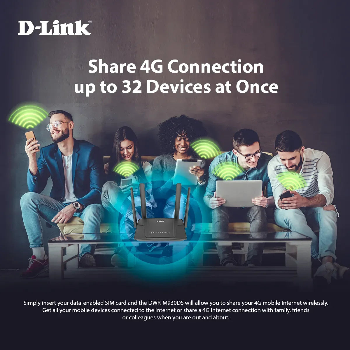 4G LTE N300 Mobile Router with LAN & WAN, Dual Nano-SIM slot