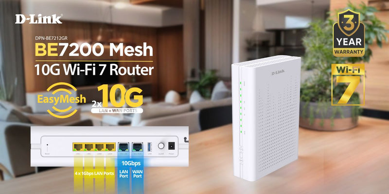 D-Link Unveils the DPN-BE7212GR: A High-Performance Wi-Fi 7 EasyMesh Router with 10Gbps WAN & LAN