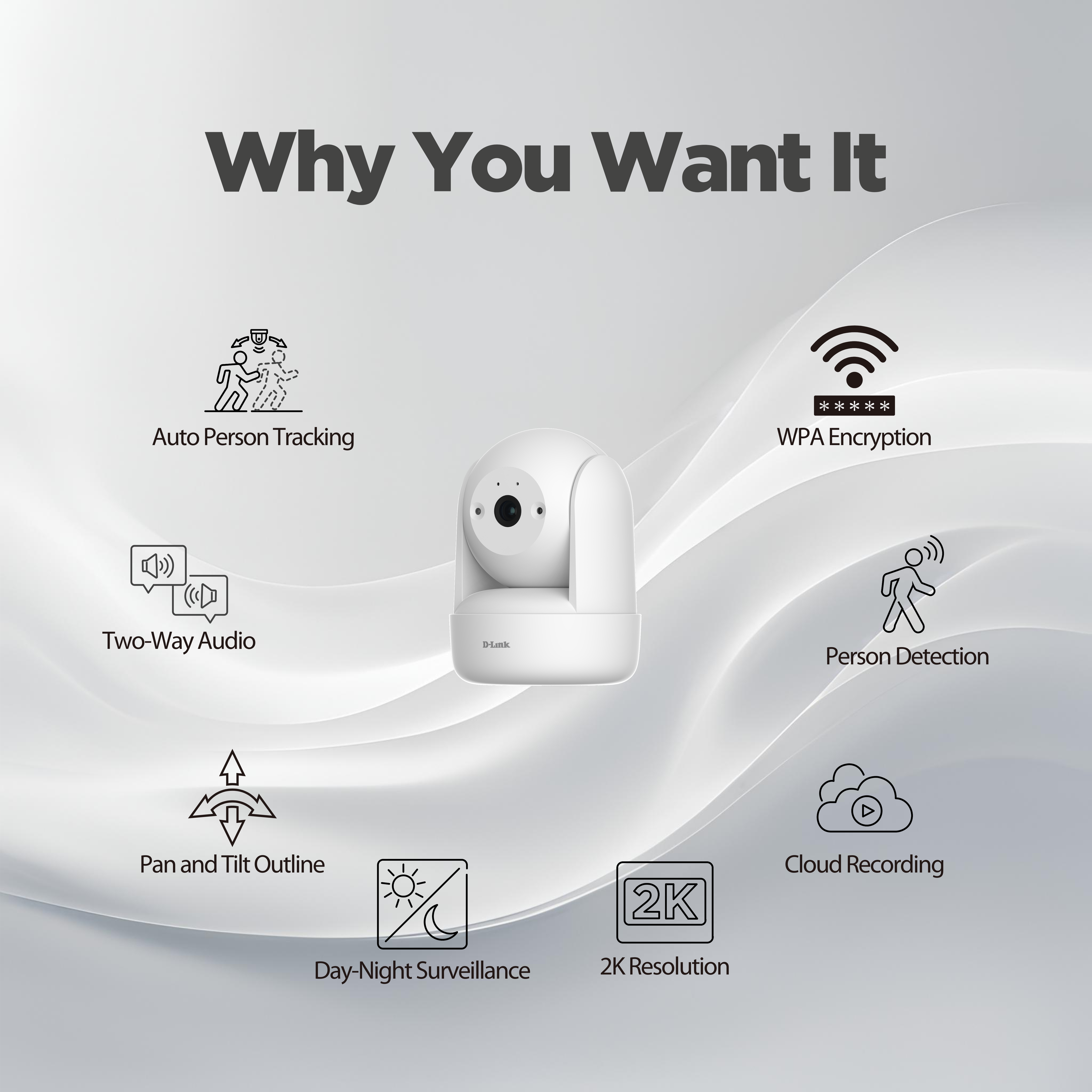 2K Pan & Tilt Wi-Fi Camera