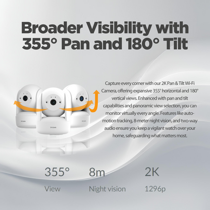 2K Pan & Tilt Wi-Fi Camera