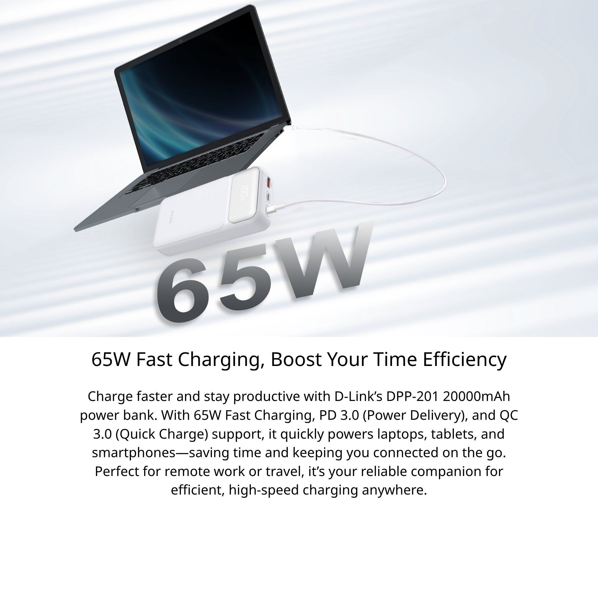 20000mAh 65W Fast Charging Power Bank