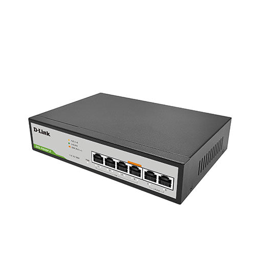 250M 6-port 10/100 switch with 4 PoE Ports and 2 Uplink Ports