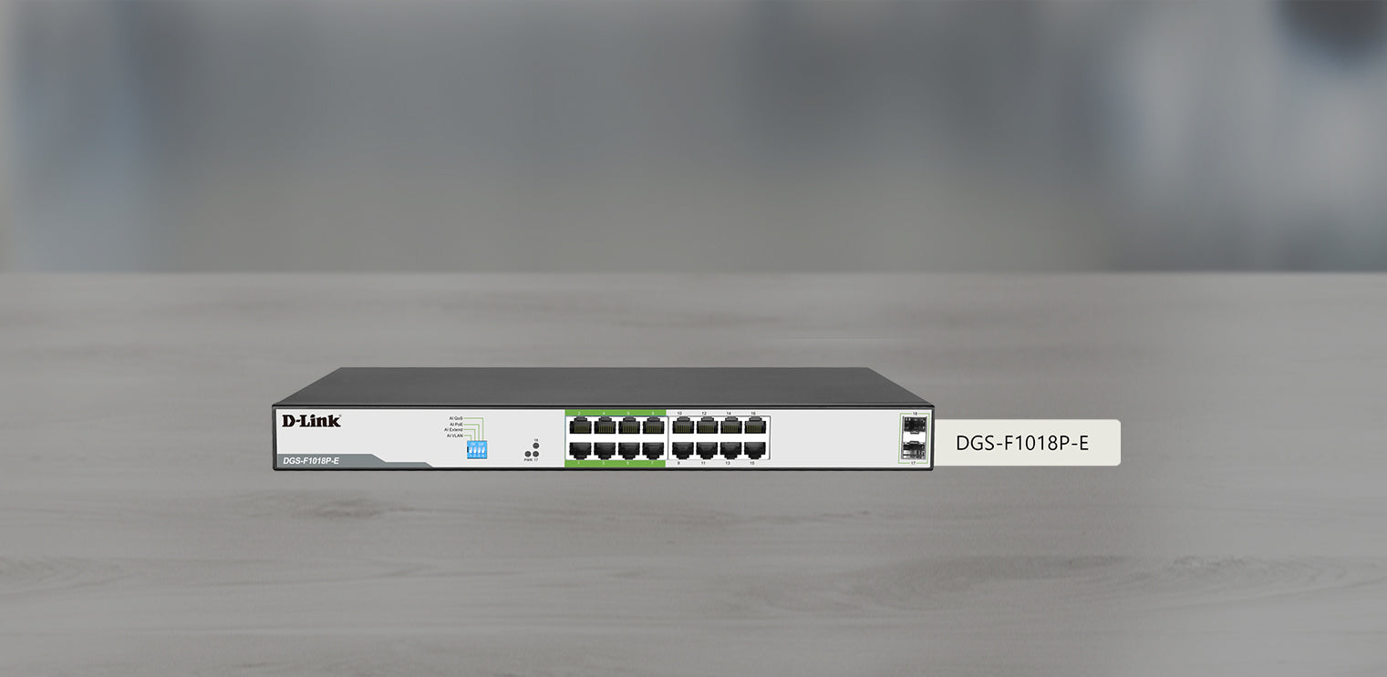 D-Link DGS-F1018P-E | 250M 18-Port Unmanaged Gigabit Switch with