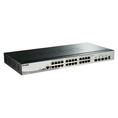 28-port Stackable Gigabit PoE Switch incl. 2 SFP ports & 2 10GbE SFP+ ports, 193W PoE budget