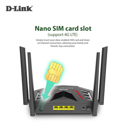 4G LTE AX1500 Gigabit Mobile Router with LAN & WAN