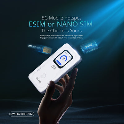 5G Wi-Fi 6 AX900 Mobile Wi-Fi Hotspot eSIM/Nano SIM