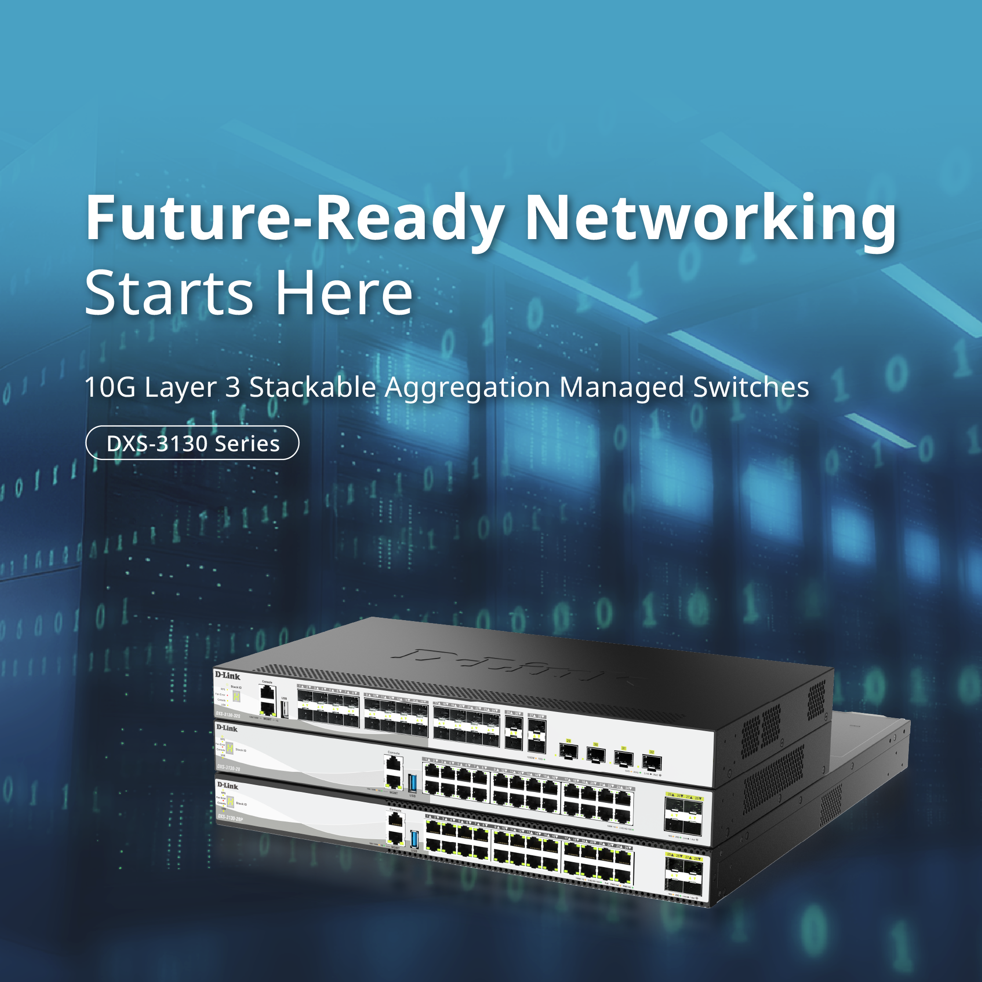 24-Port 10G Layer 3 Stackable Aggregation Managed PoE Switch