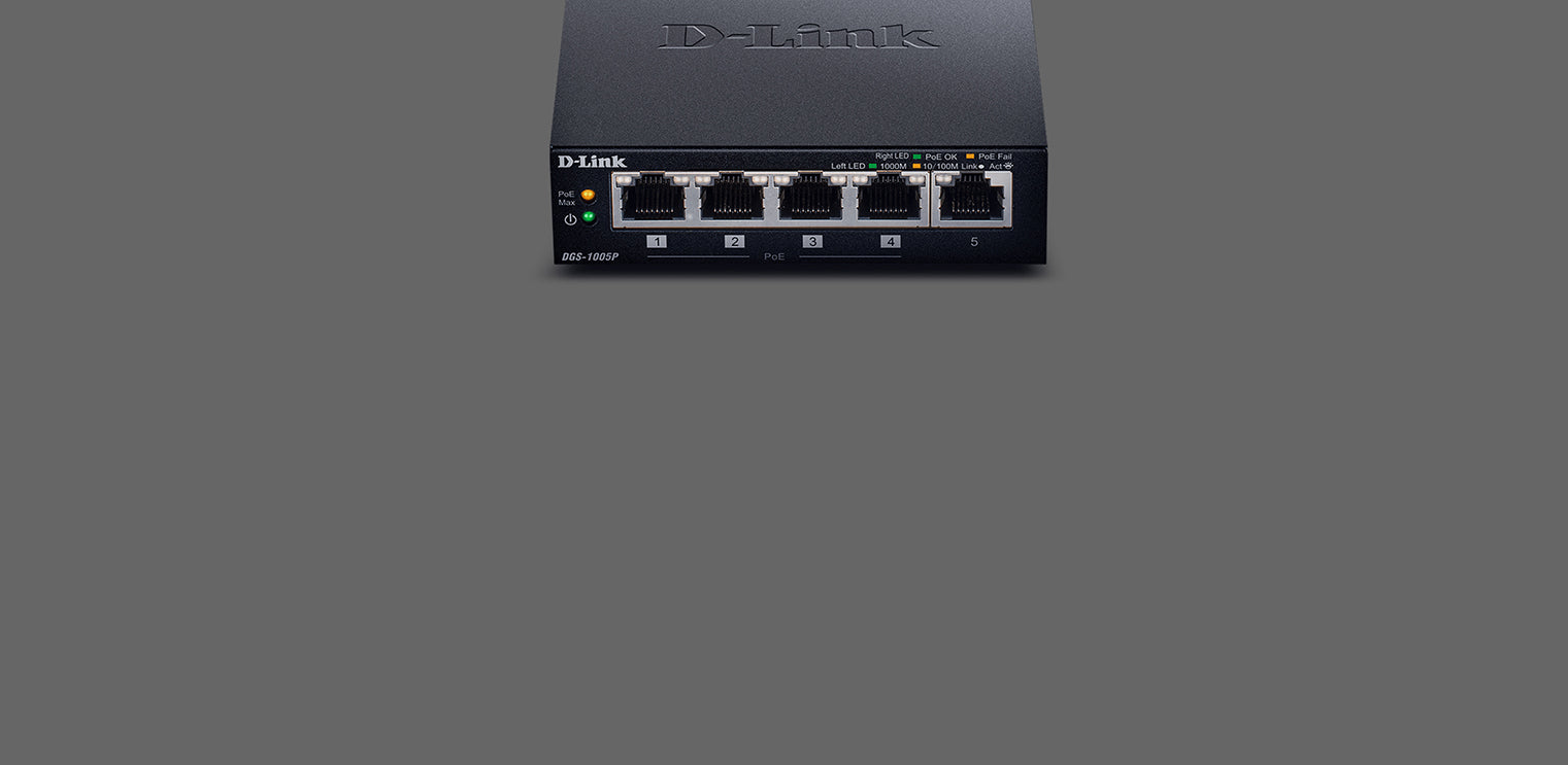 D-Link DGS-1005P | 5-Port Gigabit Metal Desktop Switch with 4 PoE