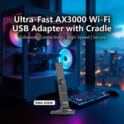 Wireless AX3000 Wi-Fi 6 High Gain USB 3.0 Adapter