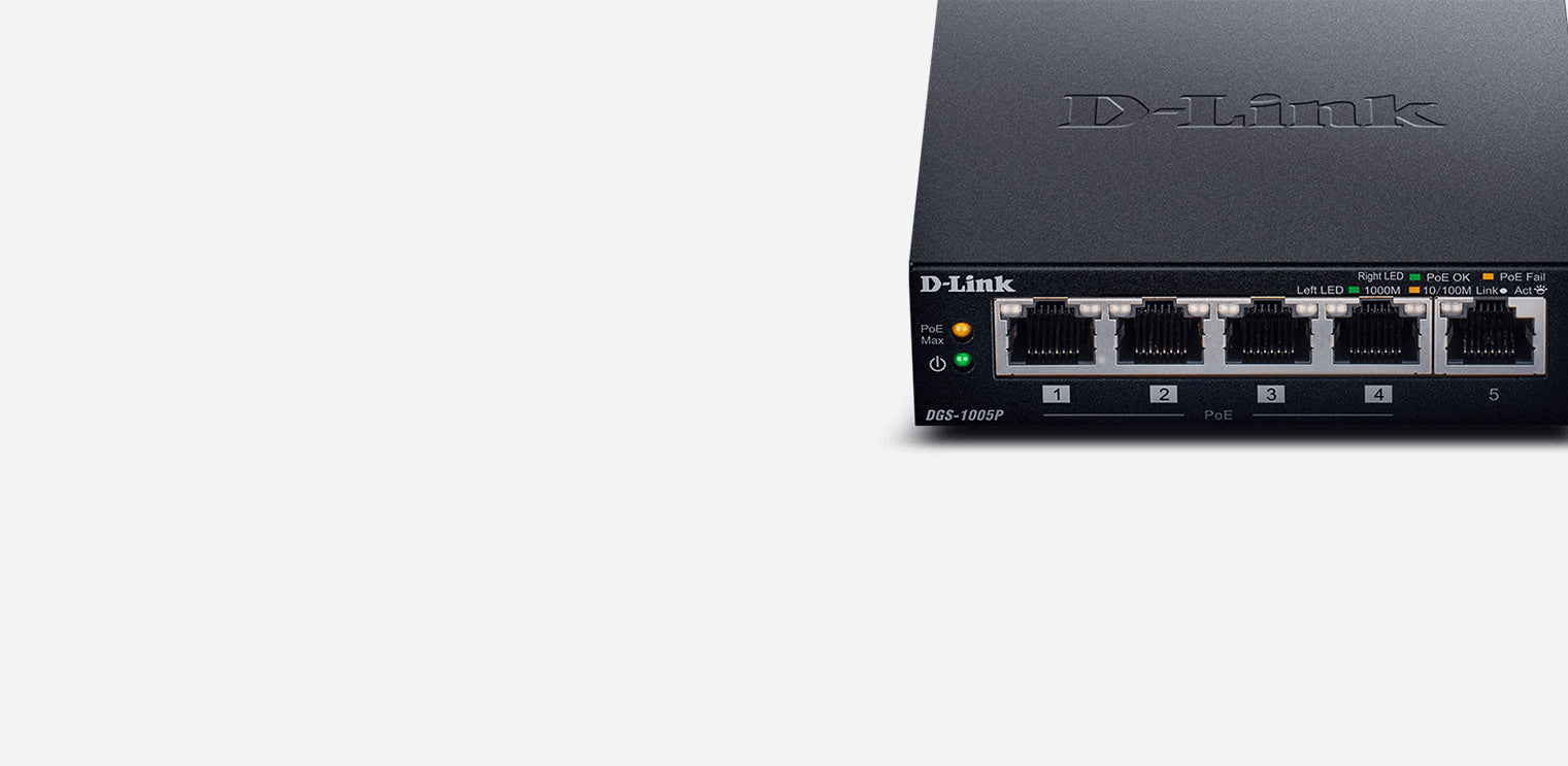 D-Link DGS-1005P | 5-Port Gigabit Metal Desktop Switch with 4 PoE