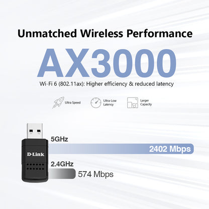 Wireless AX3000 Wi-Fi 6 MINI USB 3.0 Adapter