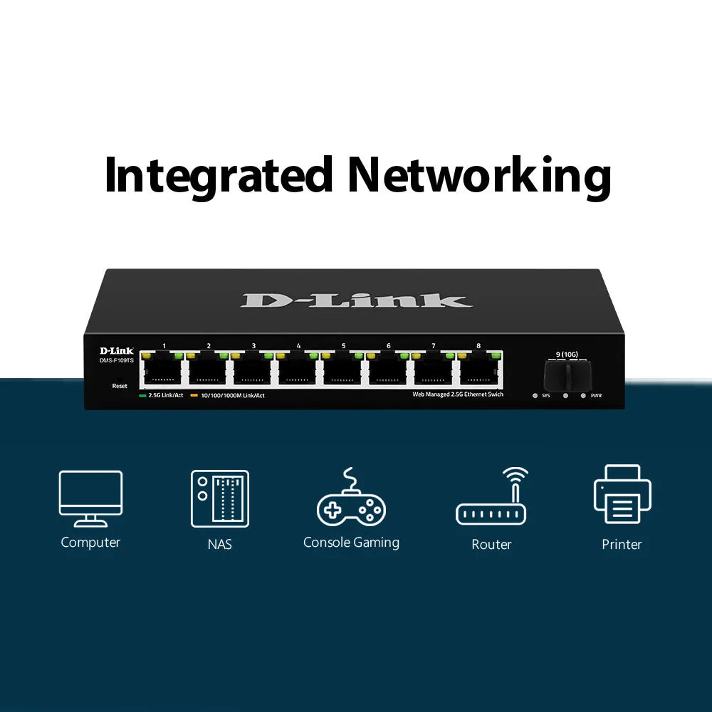 8-port 2.5G with 1-Port SFP+ Web Management Desktop Switch