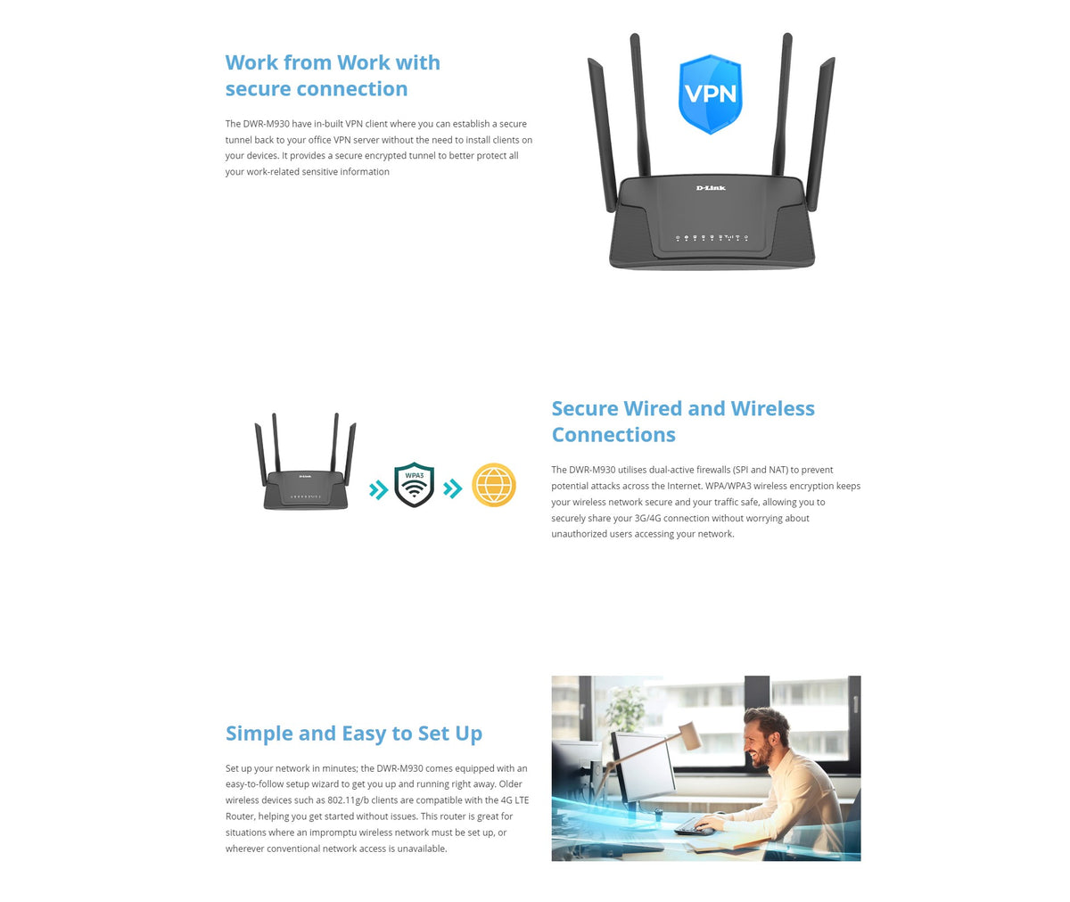 Dtrak Router D-Link DWR-M930 | 4G LTE N300 Mobile Router with LAN & WAN – D-Link ...